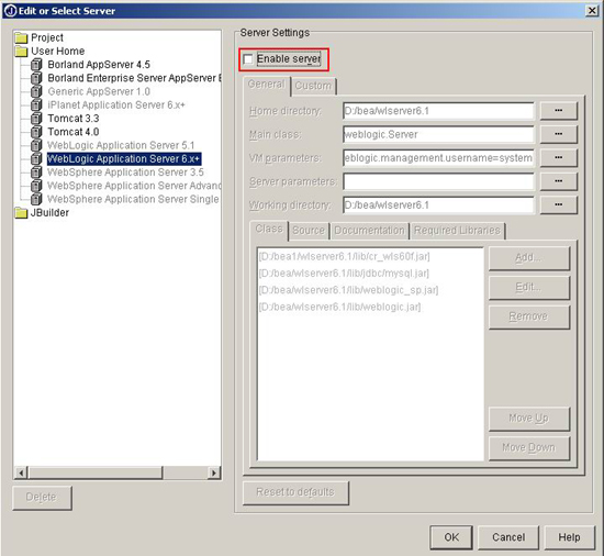 jbuilder 7 weblogic 6.x 详细配置(2)(图十二)