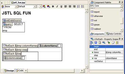 jdeveloper 10g 预览版中使用 jstl sql（图十）