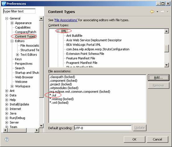选择“general->content types